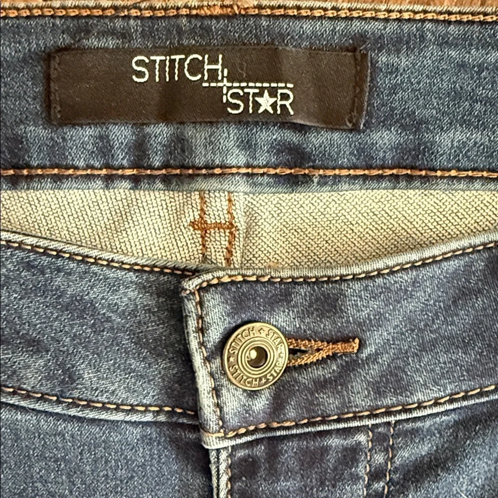 Stitch Star Blue Denim Shorts